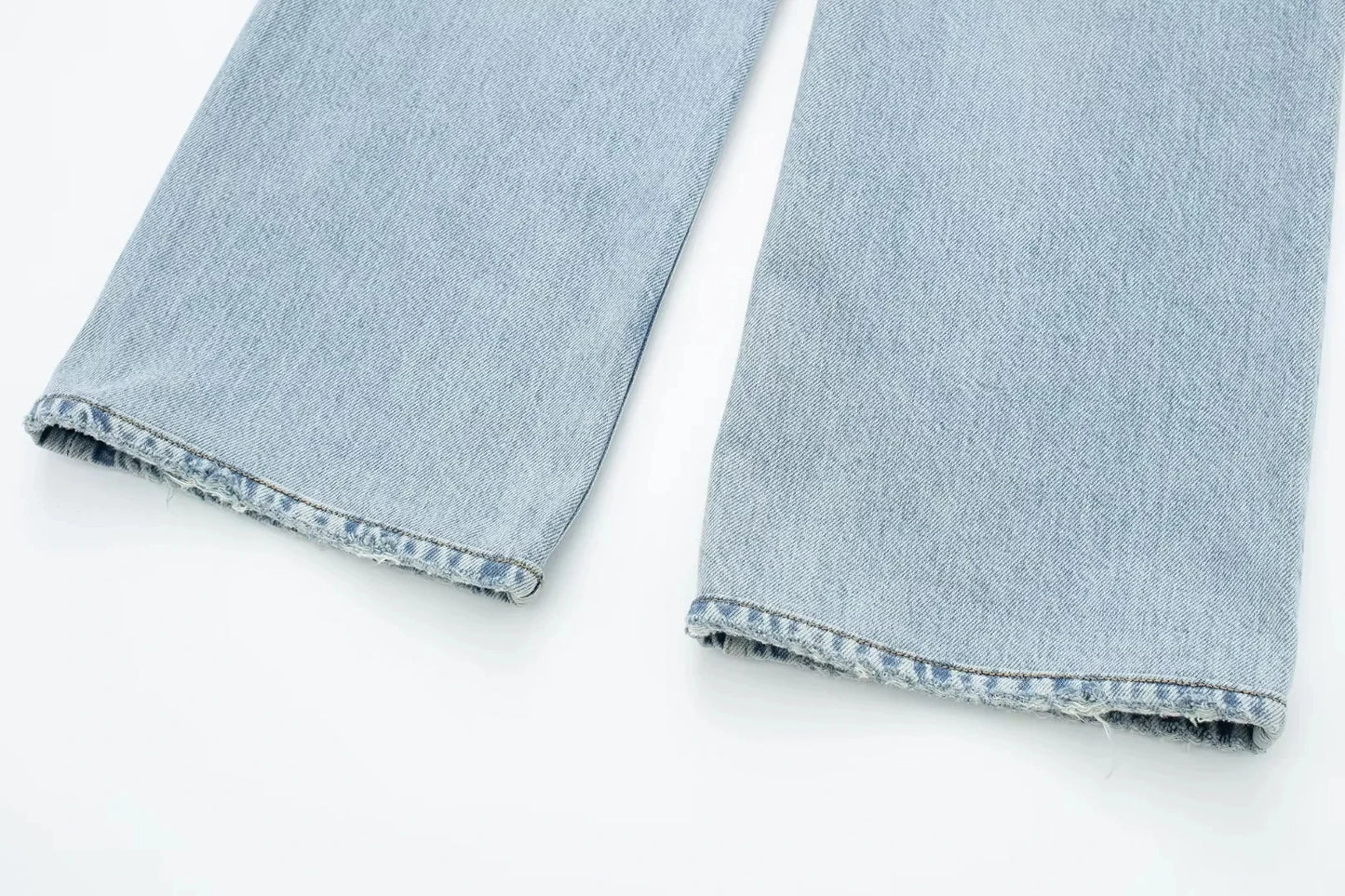 HH Female Fashion Denim Jeans Loose Solid Long Pants With Gradient All Match Streetwear Mujer Casual Baggy Chic Trousers