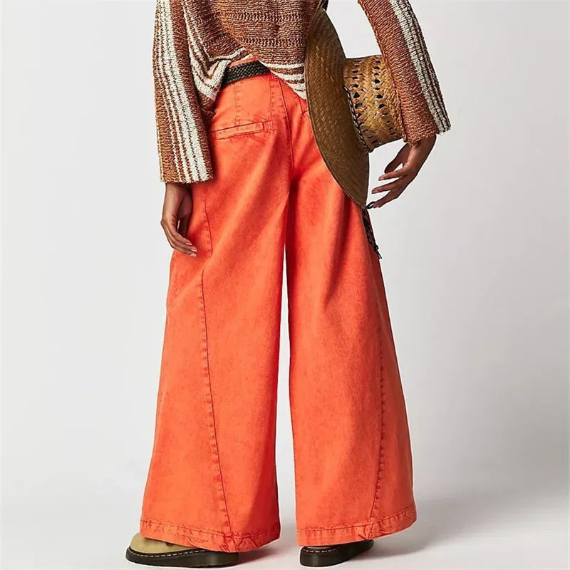 Fashion Vintage High Waist Wide Leg Jeans Women Loose Denim Pants Female Daily Commuter Casual Flared Trousers Trend Streetwear