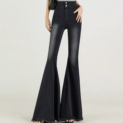 Skinny Jeans for Women Black Sexy Cool Girls Spring Summer Full Length Flare High Waist Do Old Casual Washed New Simple Design