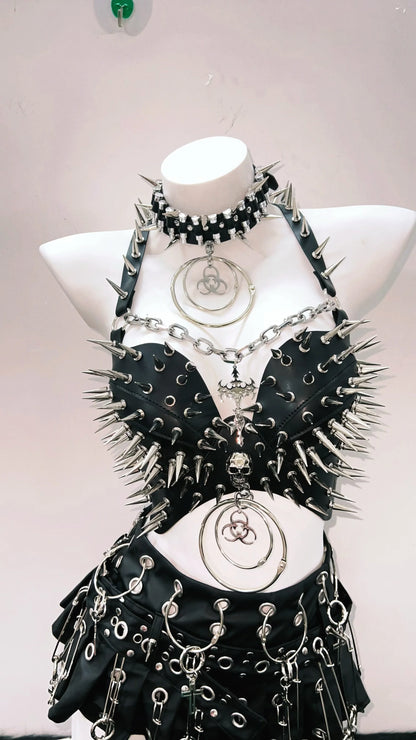 Rivet Tank Tops  Gothic Tank Tops Punk Tank Tops y2k clothes y2k crop top gothic clothes Skull top vintage tops  y2k fashion