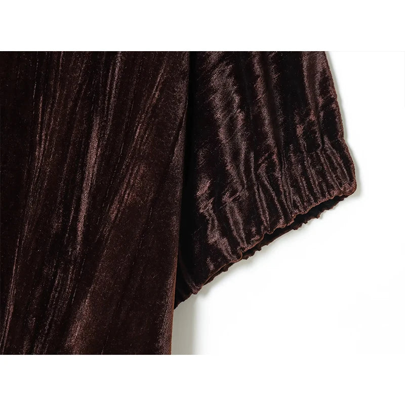 Women Top 2025 New Fashion Velvet Elegant Vest Tops For Women Short Sleeve Commuting Personality Short Top Casual Waistcoat