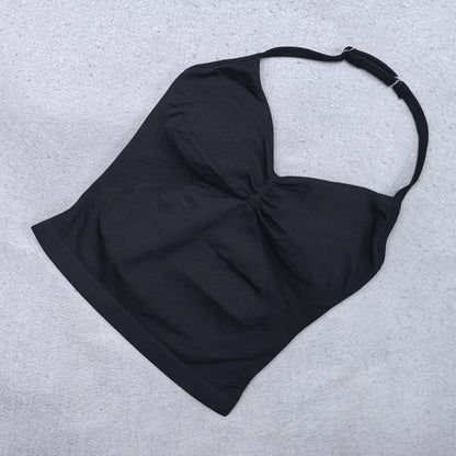 Adjustable Strappy Gym Top Backless Gym Clothes Women Scrunch Bra Removable Cups Yoga Tank Workout Outfits Tops Sports Vest