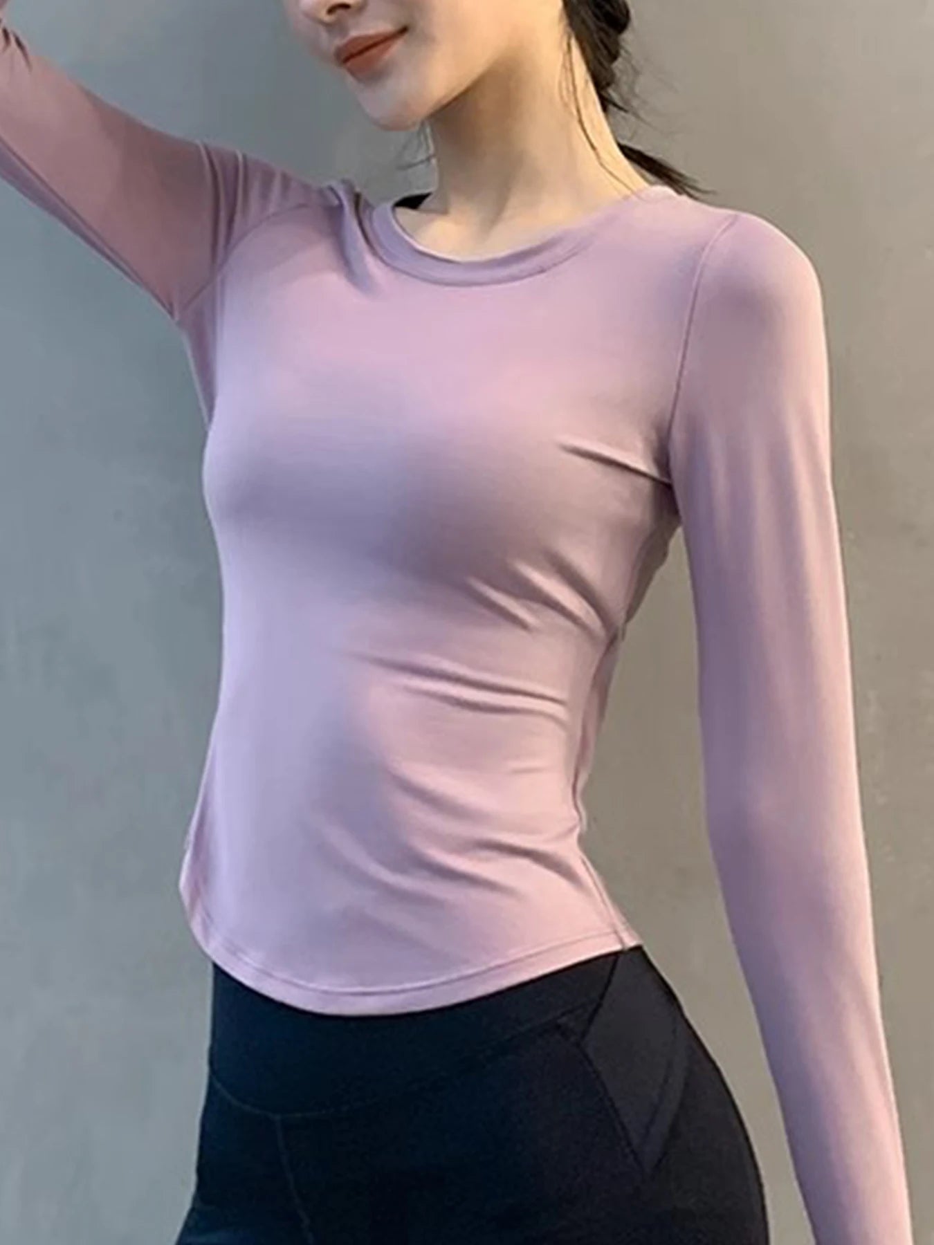 Yoga Tops for Women, Long-Sleeved Fitness Clothes, Sportswear, Running Training Clothes, Breathable Quick-Drying Clothes, Pilates High-End Sportswear