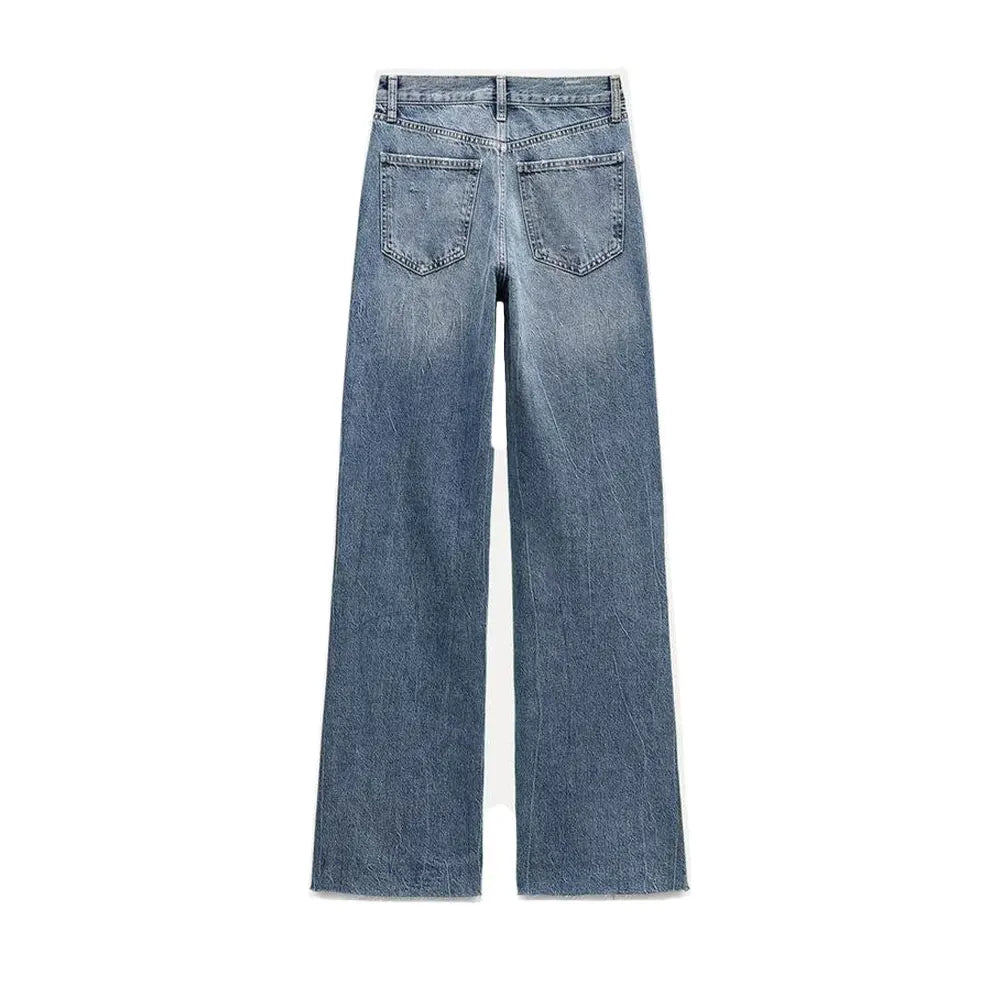 Willshela Women Jeans Denim Pant High Waist Female Chic Lady Casual Basic Mujer Straight Trousers