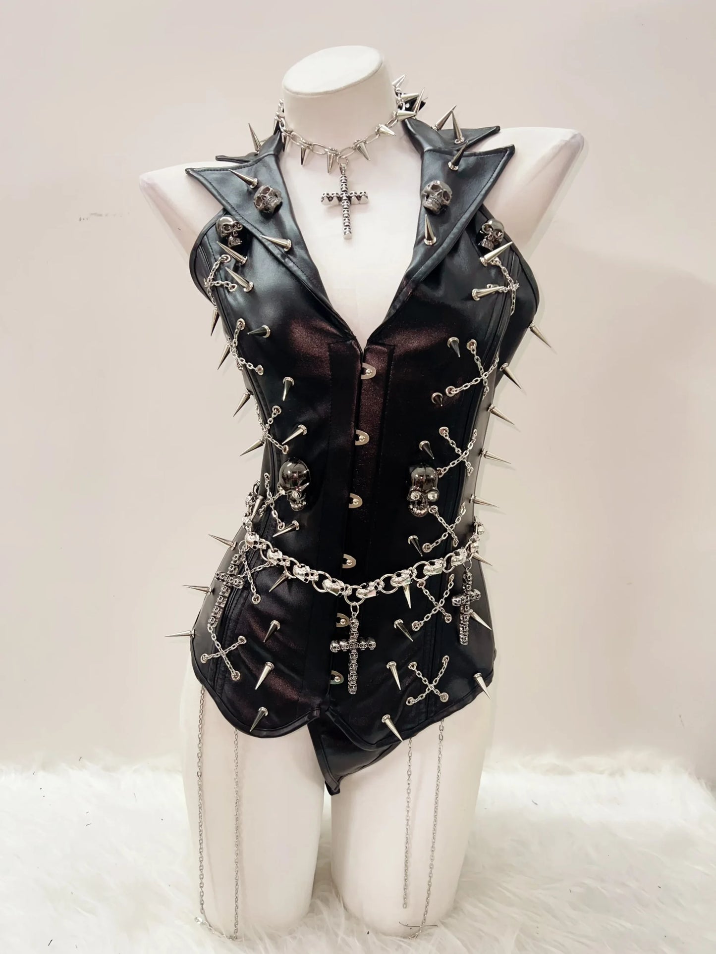 Skull Tank Tops Rivets  tops Cross Tank Tops y2k clothes y2k crop top Gothic Tank Tops Punk Tank Tops sexy top harajuku fashion