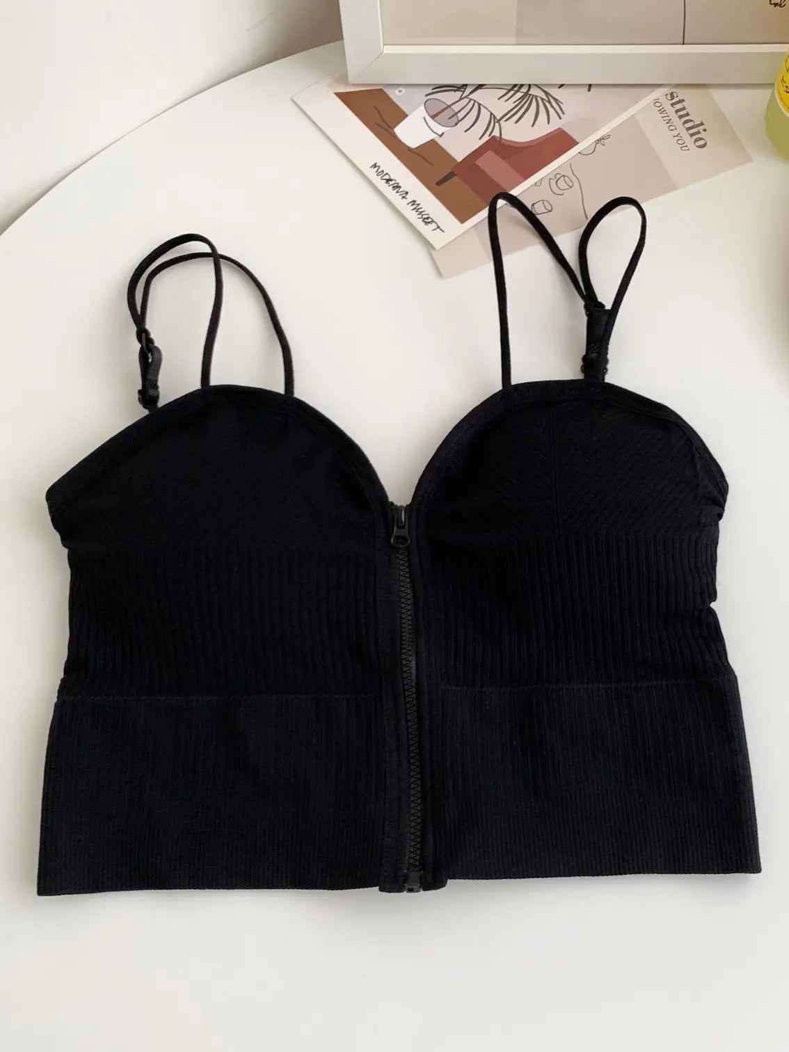 HELIAR Ziper Fly Crop Tops Wish Padded Underwear Tube Tops Women Cottons Crop Tops Basic Tops Women Basic Crop Tops 2025 Summer