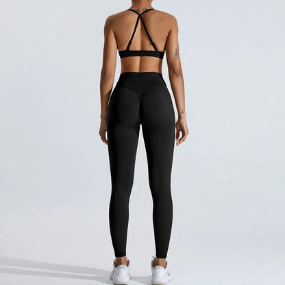 Gym Clothes Women 2 Pcs Yoga Set Breathable Sports Bra High Waist Leggings Women's Tracksuit Sportswear Fitness Suit Activewear