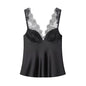 Women's Tops Fashion Lace Sexy Backless Sleeveless Tops Female Chic Tops