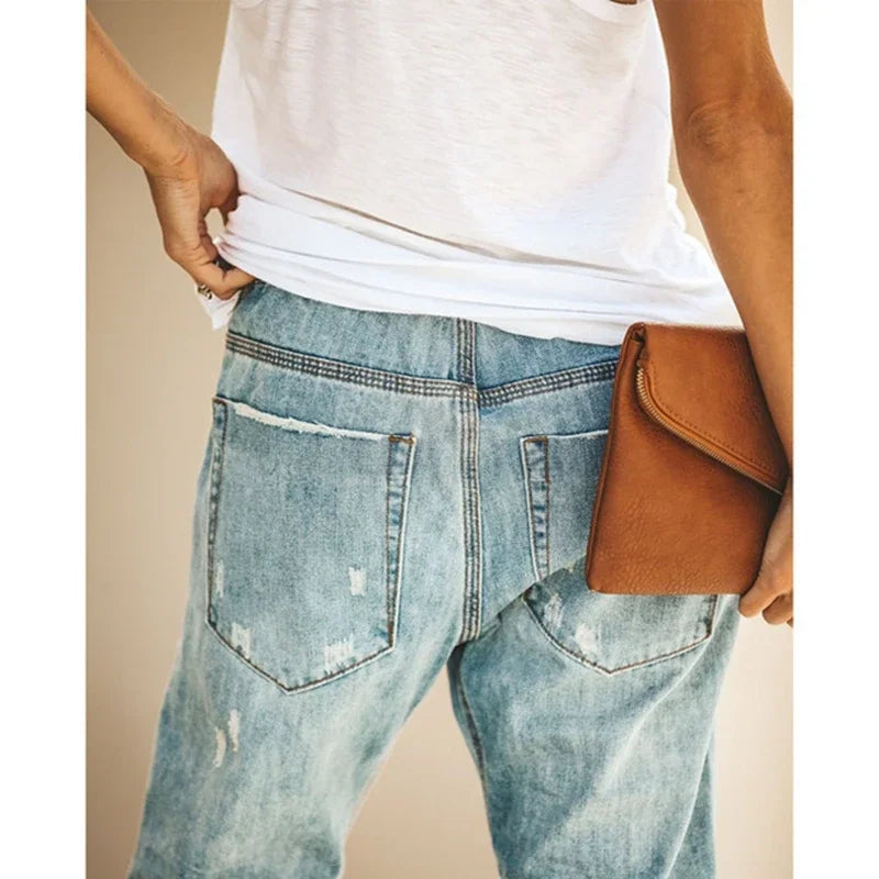 2024 Harem Pants Vintage Mid Waist Jeans Women Boyfriend Ripped Jeans summer Casual Mom Jeans Cowboy Denim Pants Ladies Jeans