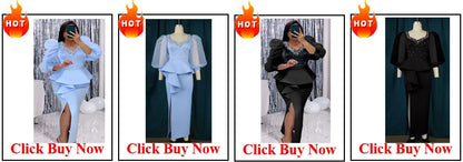 Plus Size Evening Dresses for Women African Luxury Sequin Gown Elegant Turkey Wedding Party Long Dress Ankara Ladies Clothing