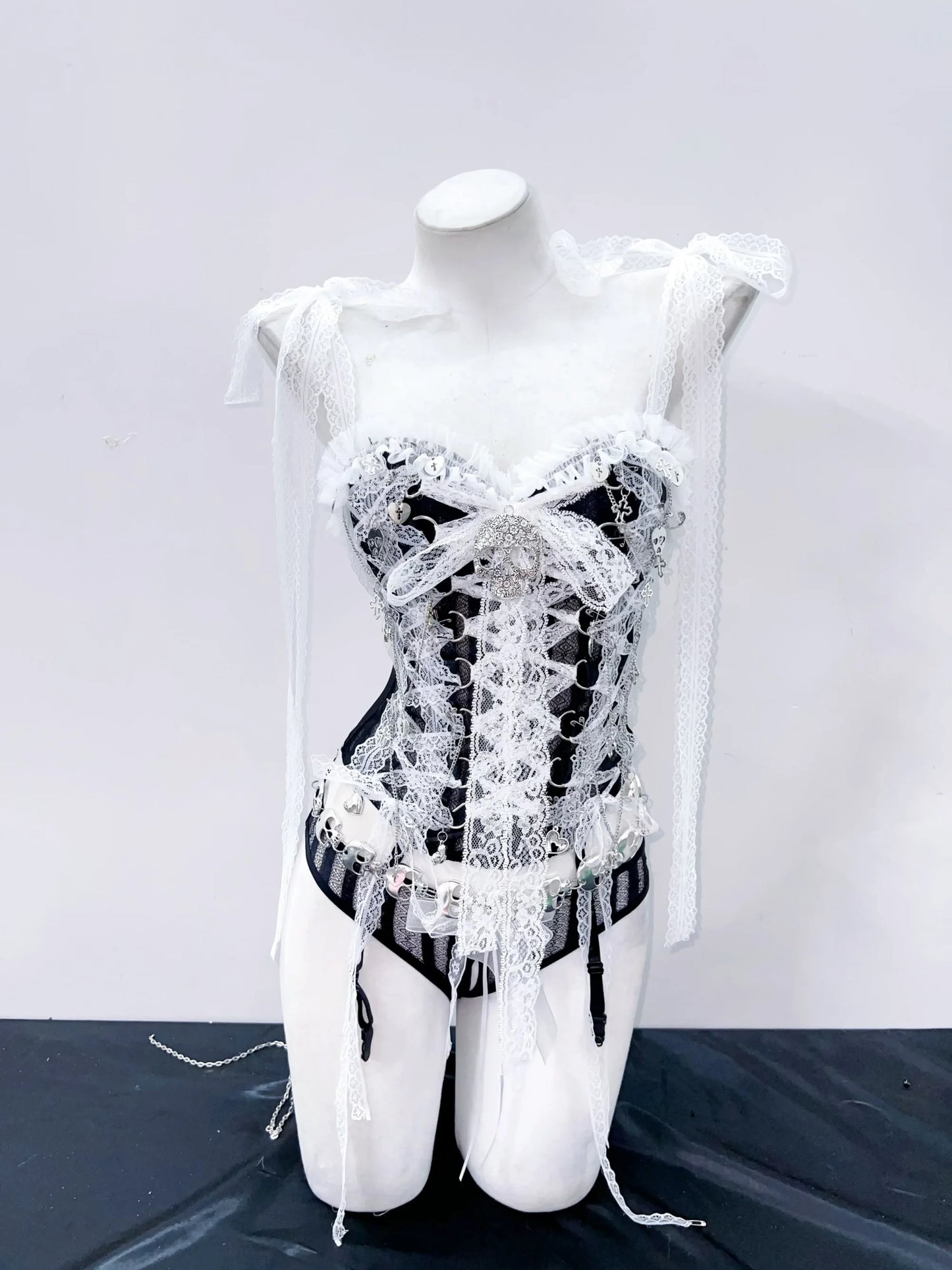 Skull top vintage tops gothic  tank tops  y2k tops y2k fashion  y2k crop top Punk Tank Tops Lace tops Cross Tops e girl clothes