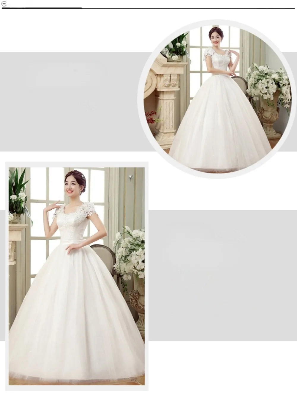 New Plus Size Wedding Dress Slimming Floor-length Back Strap Lace Flower Wedding Dresses for Women White Dress Vestidos De Novia
