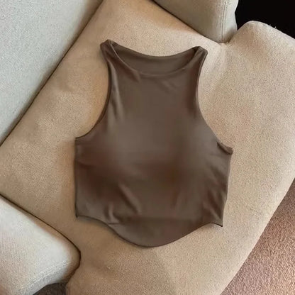 2025 Summer Women Top with Cups Comfortable U Sports Bra For Running Yoga Gym Tank Top Women's Crop Tops