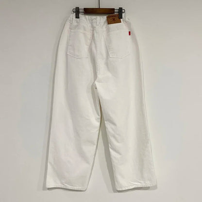 Korean Ins Retro Versatile High Waist Women's Straight Leg Jeans Summer New Fashion Loose Drawstring Design Women Wide Leg Jeans