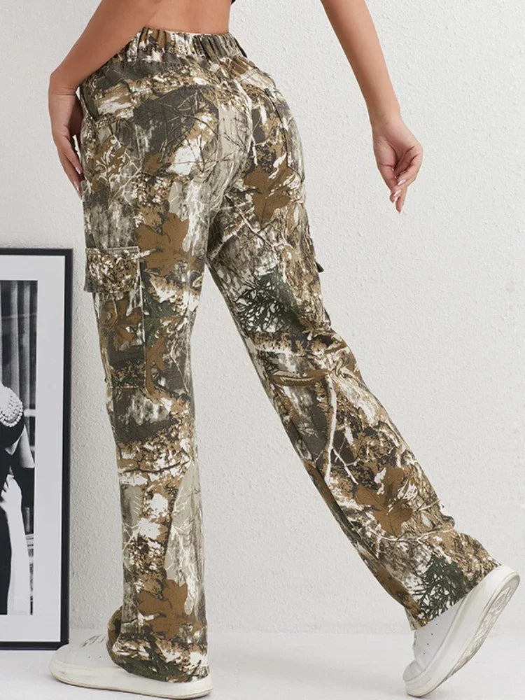 2025 Denim Pants Women's Jeans Camouflage Euramerican High Waist Girl Style Jean Trousers Colorful Straight Leg Wide Leg Pants