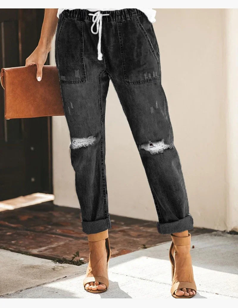 2024 Harem Pants Vintage Mid Waist Jeans Women Boyfriend Ripped Jeans summer Casual Mom Jeans Cowboy Denim Pants Ladies Jeans