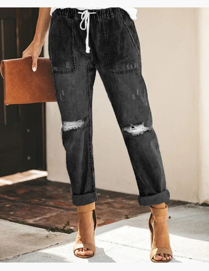 2024 Harem Pants Vintage Mid Waist Jeans Women Boyfriend Ripped Jeans summer Casual Mom Jeans Cowboy Denim Pants Ladies Jeans