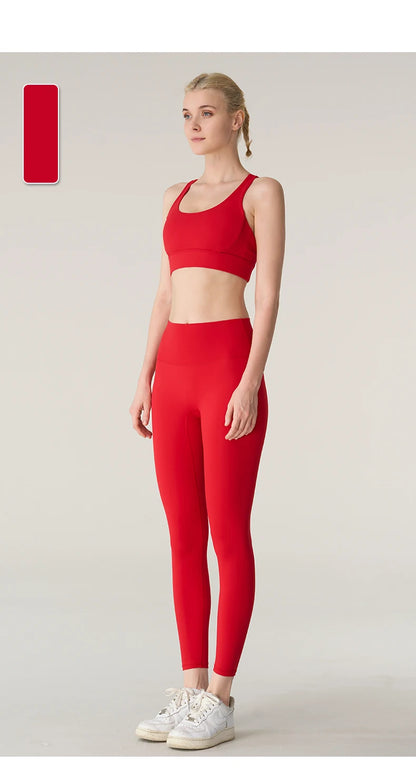 2 Piece Yoga Clothes Women's Tracksuit Athletic Wear Pilates Fitness Suit Gym Workout Push Up Clothes Sports Bra Leggings Suit