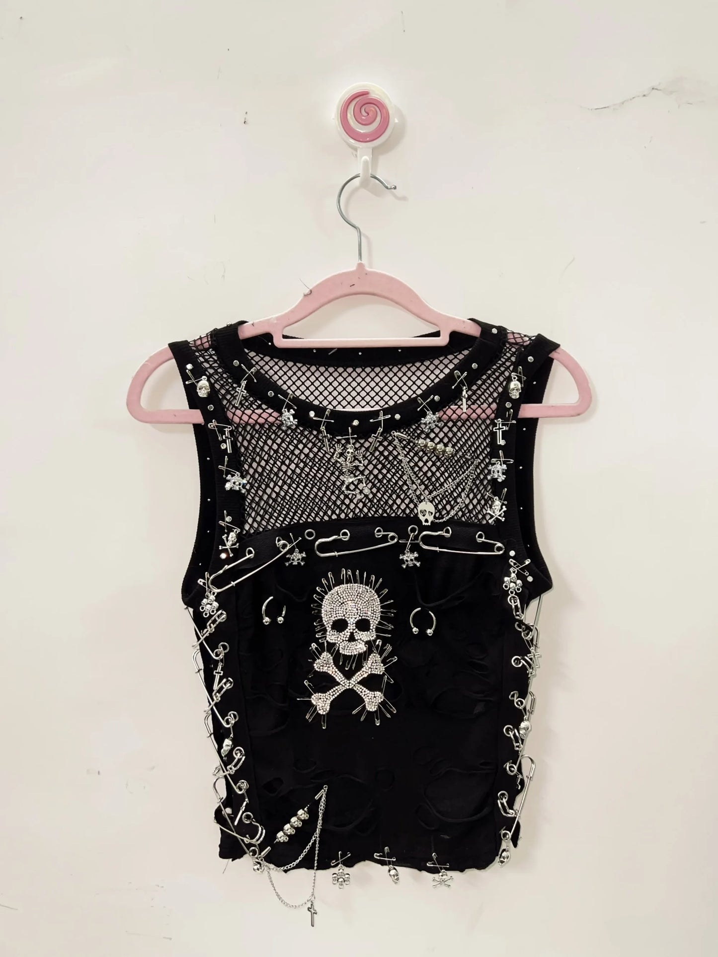 Cross Tank Tops y2k clothes y2k crop top Gothic Tank Tops Punk  Tops harajuku fashionSkull Tank Tops bustier top gothic clothes