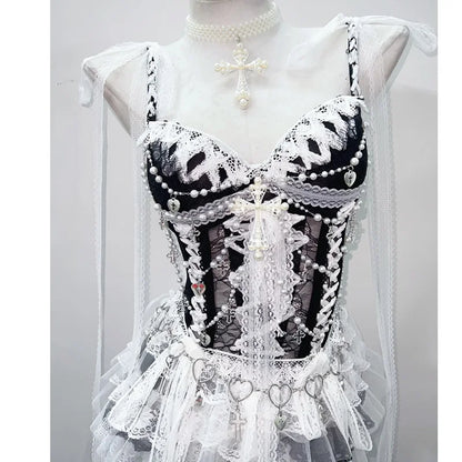 vintage tops  fairy grungey2k crop topLolitaTank Tops Kawaii Tank Tops Gothic Tank Tops gothic clothes e girl clothes Lace Tops