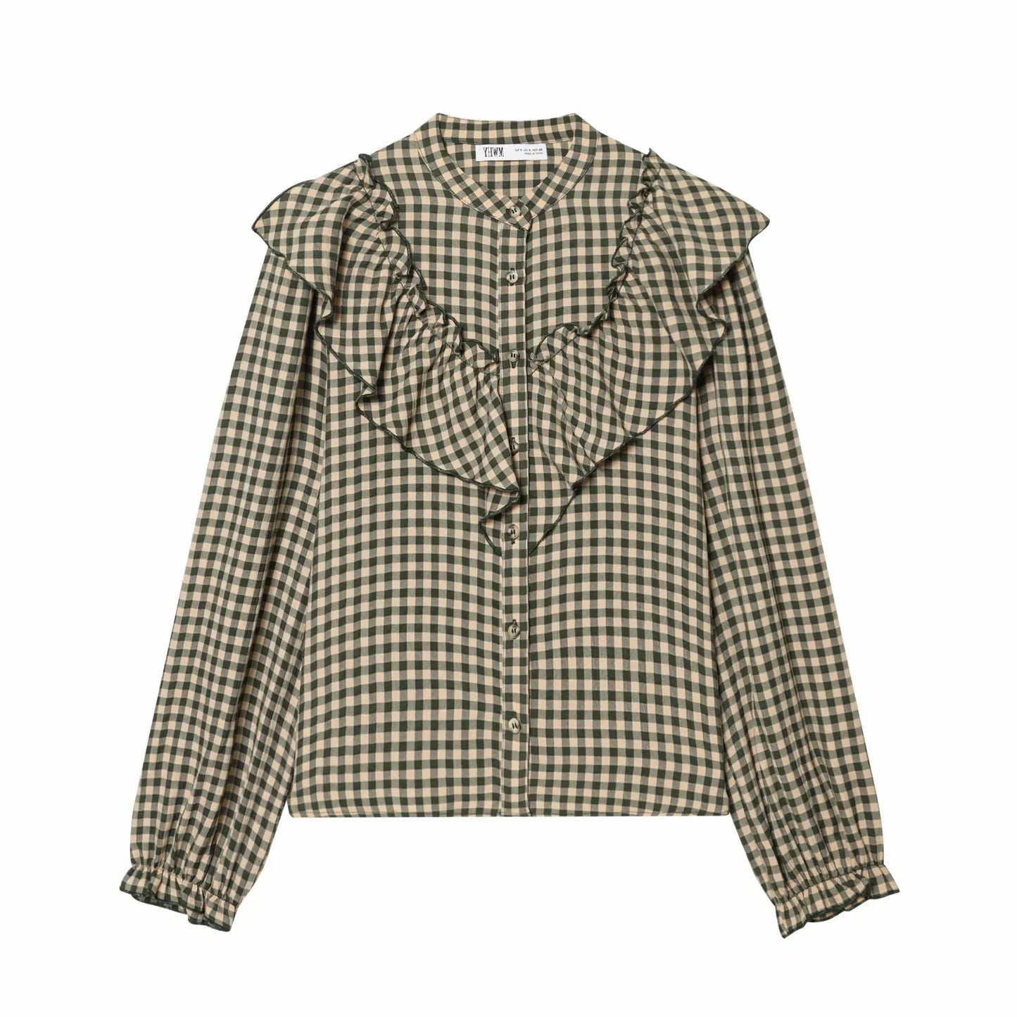 Women Blouses Tops Spring New Fashion Plaid Layered Elegant Women's Shirts Tops Chic Street Single-breasted Tops