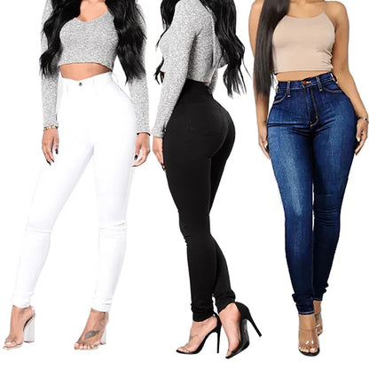 Skinny Jeans Women Pencil Pants Super Stretch Denim Sexy Slim Women Fashion Fashion Waist Retro Commuter