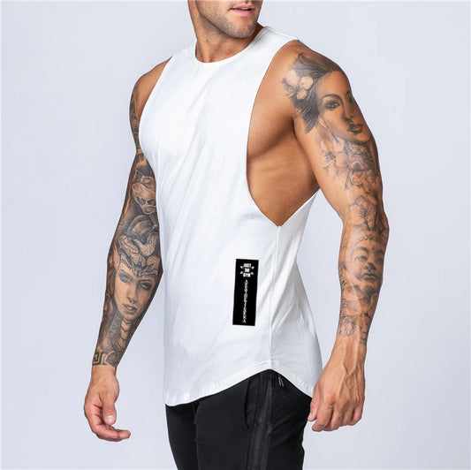 Gym Clothing Mens Bodybuilding Fitness Muscle Tank Tops Summer Cotton Breathable Sleeveless T-Shirts Sport Casual Loose Singlets