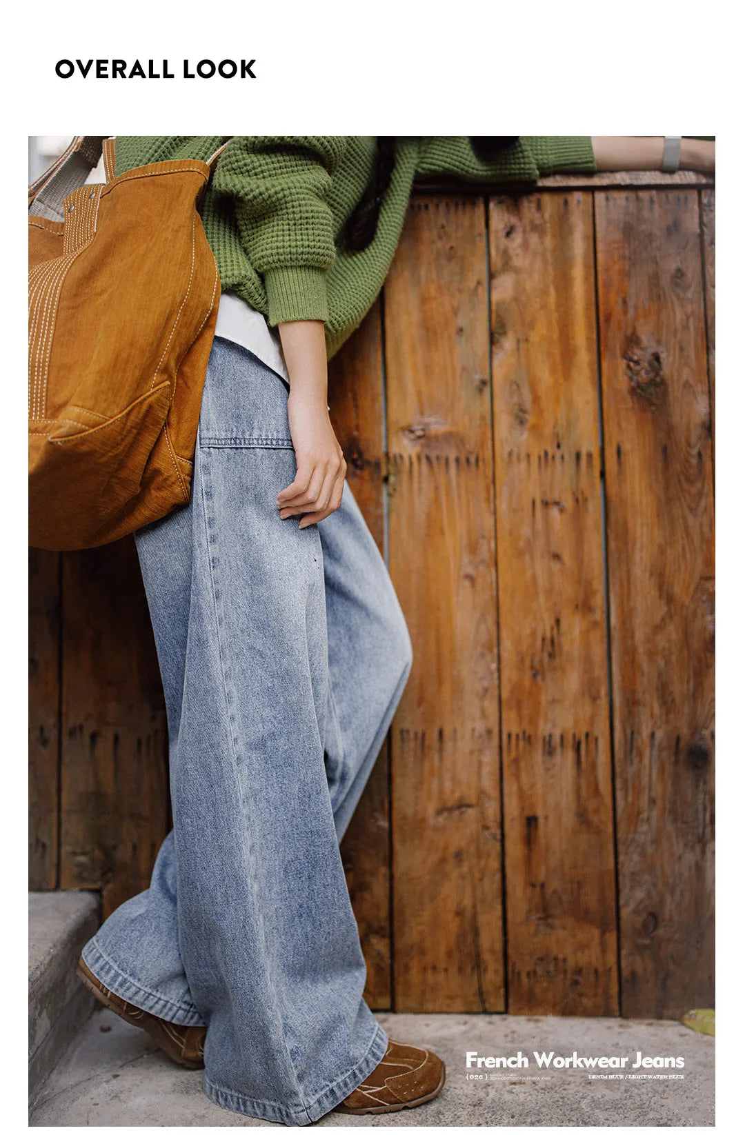 Maden Women's High Waist Straight Denim Jeans Vintage Washed Loose Fit Casual Pants Trousers for Fall Winter with YKK Zipper