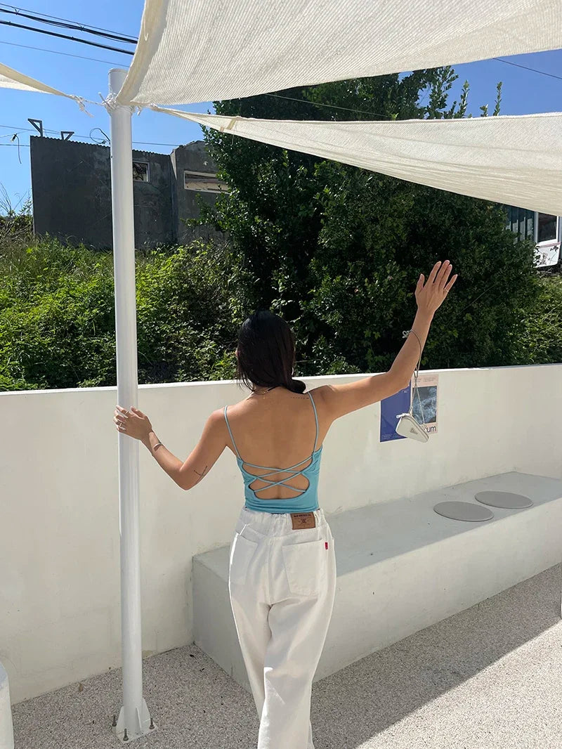 Korean Ins Retro Versatile High Waist Women's Straight Leg Jeans Summer New Fashion Loose Drawstring Design Women Wide Leg Jeans