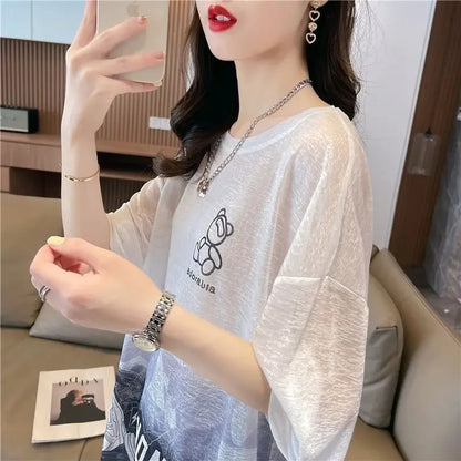 Tops Woman Summer Outfit Baggy T Shirt for Women Graphic Long Short Sleeve Clothing Female Korean Reviews Clothes Emo Tee Y2k