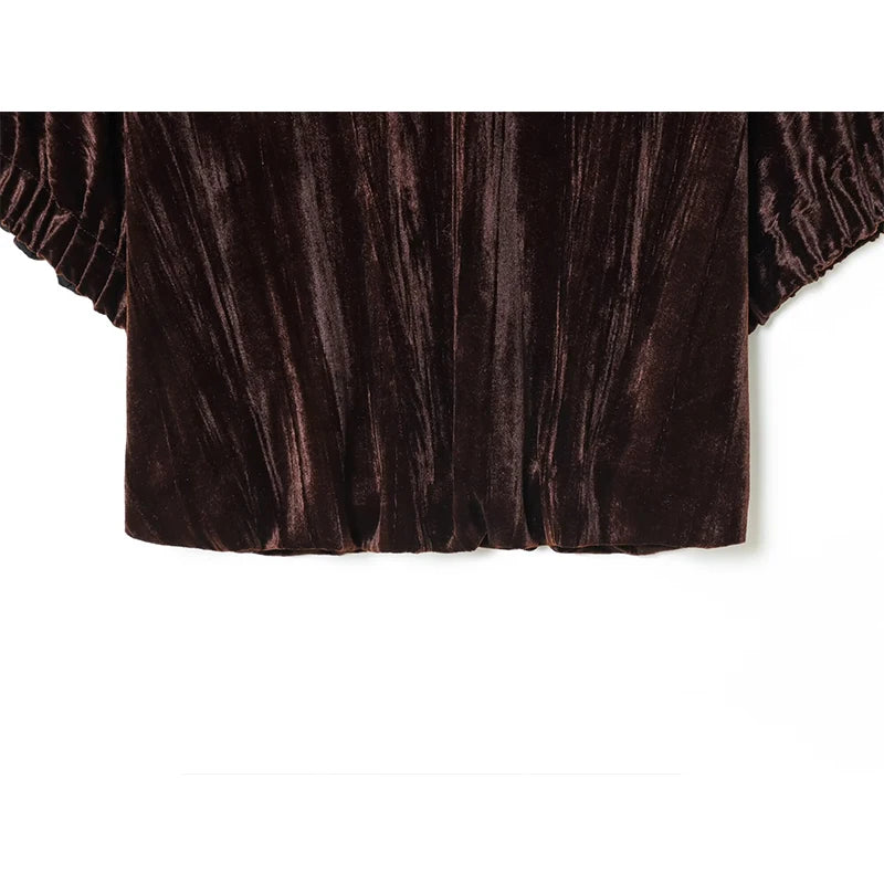 Women Top 2025 New Fashion Velvet Elegant Vest Tops For Women Short Sleeve Commuting Personality Short Top Casual Waistcoat