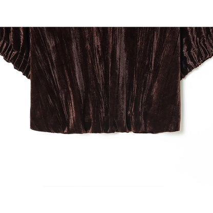 Women Top 2025 New Fashion Velvet Elegant Vest Tops For Women Short Sleeve Commuting Personality Short Top Casual Waistcoat