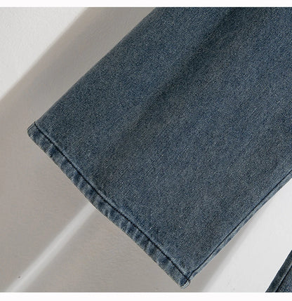 Oversized Jeans Women's 2025 New Spring Autumn Elastic Waist Lace-up Loose Gradient Wide Leg Long Female Denim Pants