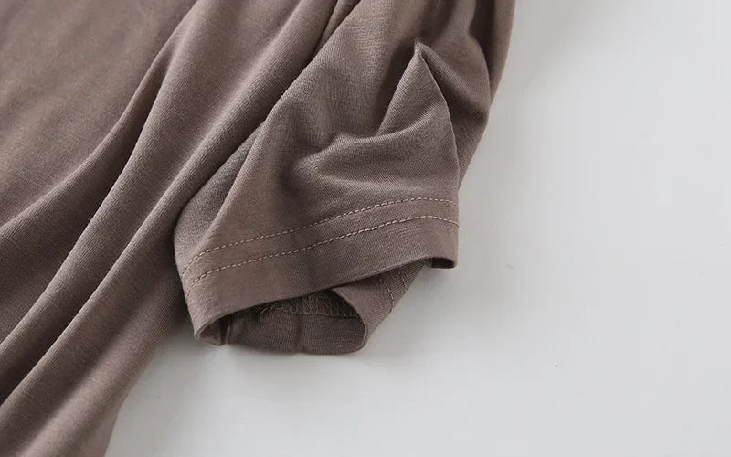 Fashion Tops Tees 2025 Summer T-shirt Women Half-Sleeve Solid Loose Shirt V-neck Oversize Basic Top Shirts for Women Casual