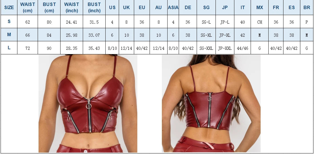 Shascullfites Melody Dark Blue Leather Shaper Crop Tops for Women Yoga Top Push Up Bra Shapers Zipper Style Tops for Women