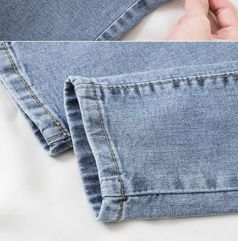 Black Grey Jeans Women's Slimming Cropped Pants Chic Versatile Student Short Trousers Long Pants Slim Fit Sihouette Smoothing