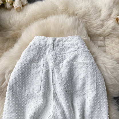 Ripped Jeans for Women Casual Streetwear New Spring Autumn High Waist Straight Leg Pants Fashion White Blue Denim Trousers