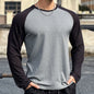 Gym Fitness T-shirt Men Long Sleeve Splice color Shirt Male Bodybuilding Tees Tops Running Sports Quick Dry Training Clothing
