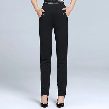 Women Pants 2023 Spring Fall  Straight Pants Slim Casual Female Stretch Trousers black fashion Jeans office Trousers  joggers