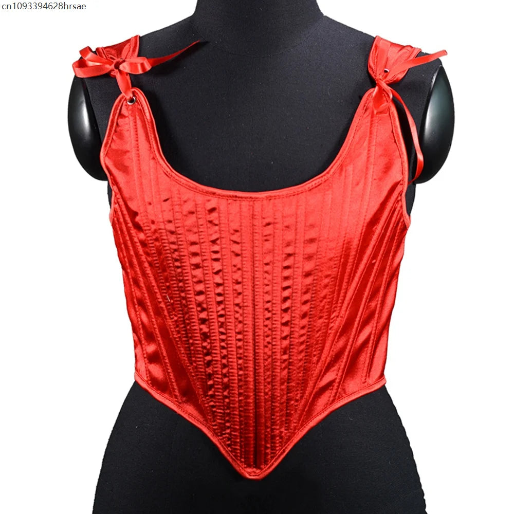 Corset Tops for Women Renaissance Boned Overbust Bustier Corset Top