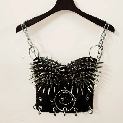 Rivets Tank Tops gothic clothes y2k crop top Cross Tops Gothic Tank Tops Punk Tank Tops Skull top vintage tops y2k fashion