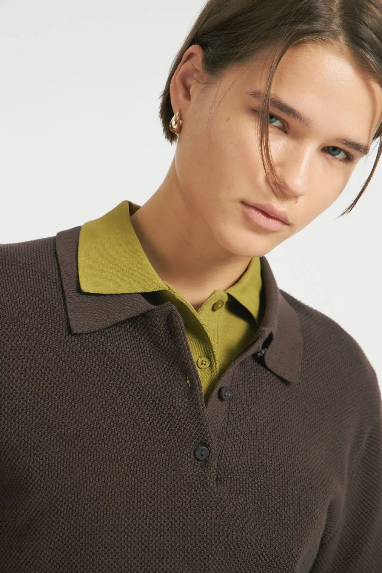 2025 Fall Polo's Shirts Long Sleeve Waffle Knit Tops For Women