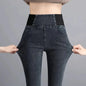 High-waisted Jeans Women's Trousers Autumn and Winter New Slim-fitting Elastic-waisted Trousers with Velvet
