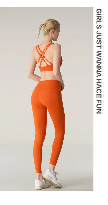 2 Piece Yoga Clothes Women's Tracksuit Athletic Wear Pilates Fitness Suit Gym Workout Push Up Clothes Sports Bra Leggings Suit