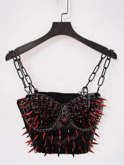 Cross Tops e girl clothes Gothic Tank Tops Punk Tank Tops  vintage tops y2k clothes y2k crop top gothic clothesRivets Tank Tops