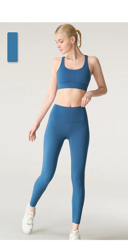 2 Piece Yoga Clothes Women's Tracksuit Athletic Wear Pilates Fitness Suit Gym Workout Push Up Clothes Sports Bra Leggings Suit