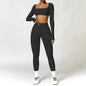Yoga Clothes 2PCS Gym Set Sports Shorts Set Women Long Sleeved High Waist Shorts Fitness Suit Running Workout Tracksuit XP133