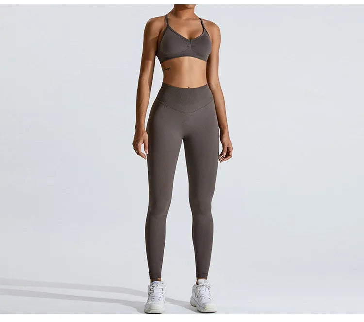 Gym Clothes Women 2 Pcs Yoga Set Breathable Sports Bra High Waist Leggings Women's Tracksuit Sportswear Fitness Suit Activewear