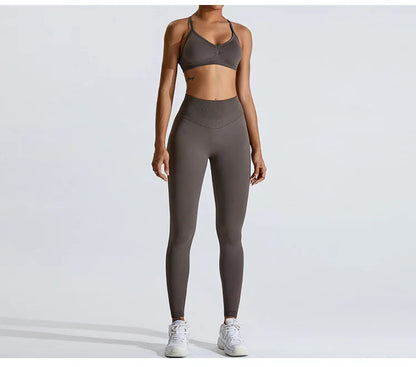 Gym Clothes Women 2 Pcs Yoga Set Breathable Sports Bra High Waist Leggings Women's Tracksuit Sportswear Fitness Suit Activewear