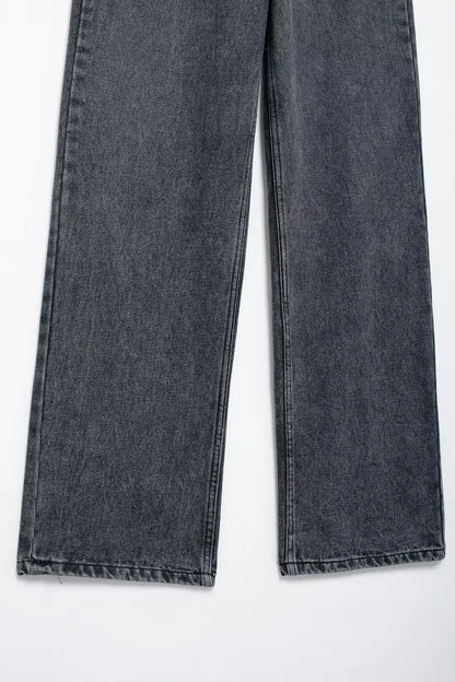 Women 2025 Autumn New Fashion Ripped Loose Jeans Vintage Pocket Casual Chic Female Denim Pants